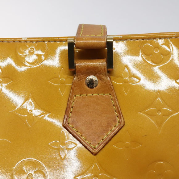 LOUIS VUITTON Monogram Vernis Houston Hand Bag Beige M91004 LV Auth 118545