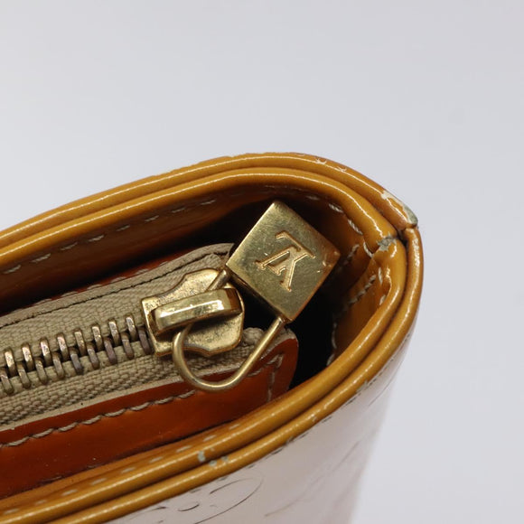 LOUIS VUITTON Monogram Vernis Houston Hand Bag Beige M91004 LV Auth 118545