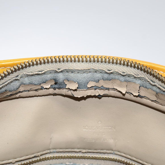LOUIS VUITTON Monogram Vernis Houston Hand Bag Beige M91004 LV Auth 118545