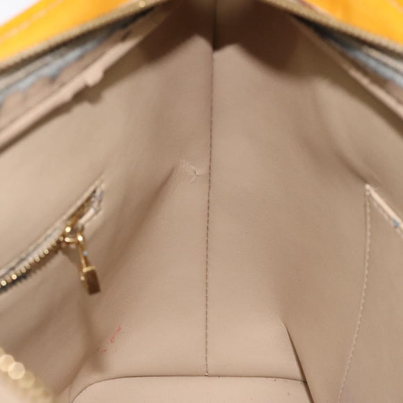 LOUIS VUITTON Monogram Vernis Houston Hand Bag Beige M91004 LV Auth 118545