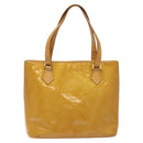 LOUIS VUITTON Monogram Vernis Houston Hand Bag Beige M91004 LV Auth 118545-13