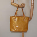 LOUIS VUITTON Monogram Vernis Houston Hand Bag Beige M91004 LV Auth 118545-24