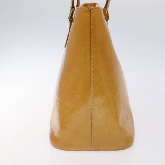 LOUIS VUITTON Monogram Vernis Houston Hand Bag Beige M91004 LV Auth 118545