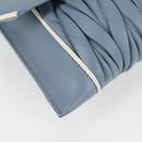 Miu Miu Matelasse Chain Shoulder Bag Leather Light Blue Silver Auth 118556M-15