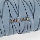Miu Miu Matelasse Chain Shoulder Bag Leather Light Blue Silver Auth 118556M-19