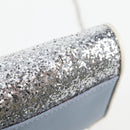 Miu Miu Matelasse Chain Shoulder Bag Leather Light Blue Silver Auth 118556M-21