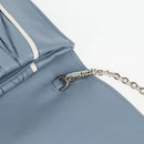 Miu Miu Matelassé Chain Umhängetasche Leder Hellblau Silber Auth 118556M-23
