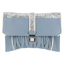 Miu Miu Matelasse Chain Shoulder Bag Leather Light Blue Silver Auth 118556M-13