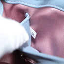 Miu Miu Matelasse Chain Shoulder Bag Leather Light Blue Silver Auth 118556M-10