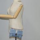 Miu Miu Matelasse Chain Shoulder Bag Leather Light Blue Silver Auth 118556M-30