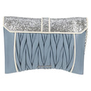 Miu Miu Matelassé Chain Umhängetasche Leder Hellblau Silber Auth 118556M-2