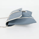 Miu Miu Matelasse Chain Shoulder Bag Leather Light Blue Silver Auth 118556M-3