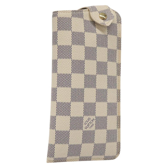 LOUIS VUITTON Damier Azur Etui A Lunettes MM Glasses Case N60025 LV Auth 118558