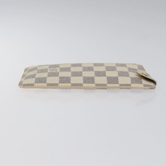 LOUIS VUITTON Damier Azur Etui A Lunettes MM Glasses Case N60025 LV Auth 118558