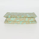 Miu Miu Chain Shoulder Bag Cotton Light Blue Silver Auth 118561AM-5