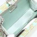 Miu Miu Chain Shoulder Bag Cotton Light Blue Silver Auth 118561AM-10