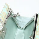 Miu Miu Chain Shoulder Bag Cotton Light Blue Silver Auth 118561AM-22
