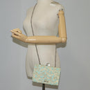 Miu Miu Chain Shoulder Bag Cotton Light Blue Silver Auth 118561AM-24
