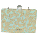 Miu Miu Chain Shoulder Bag Cotton Light Blue Silver Auth 118561SAM-13