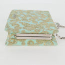 Miu Miu Chain Shoulder Bag Cotton Light Blue Silver Auth 118561AM-4