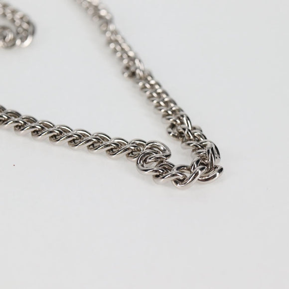 Miu Miu Chain Shoulder Bag Cotton Light Blue Silver Auth 118561AM