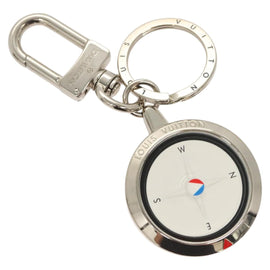 LOUIS VUITTON Porte Cles Compass Charm metal Silver M61915 LV Auth 118562