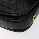 BALLY Chain Shoulder Bag Leather Black Gold Auth 118600-9