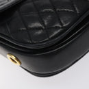 BALLY Chain Shoulder Bag Leather Black Gold Auth 118600-14