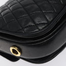 BALLY Chain Shoulder Bag Leather Black Gold Auth 118600-13