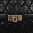 BALLY Chain Shoulder Bag Leather Black Gold Auth 118600-14