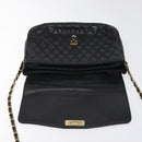 BALLY Chain Shoulder Bag Leather Black Gold Auth 118600-15
