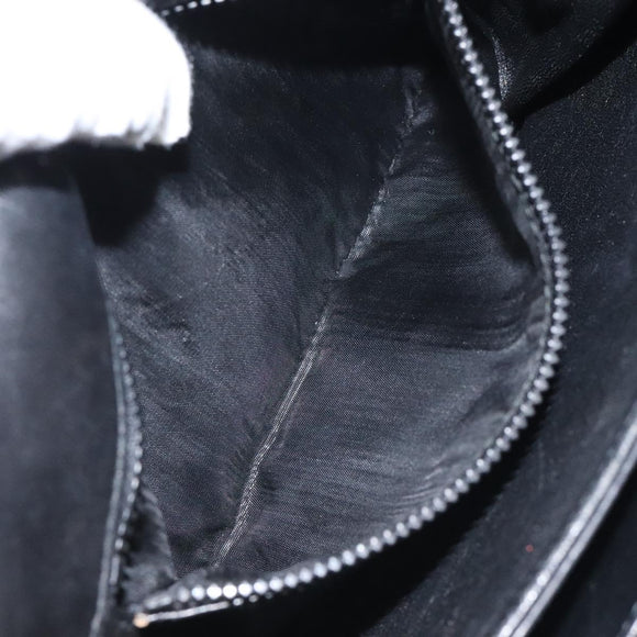 BALLY Chain Shoulder Bag Leather Black Gold Auth 118600