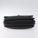 BALLY Chain Shoulder Bag Leather Black Gold Auth 118600-5