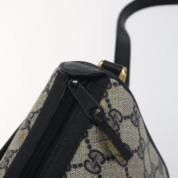 GUCCI GG Supreme Sherry Line Shoulder Bag PVC Beige Gold 02 14 032 Auth 118601