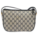 GUCCI GG Supreme Sherry Line Shoulder Bag PVC Beige Gold 02 14 032 Auth 118601-2