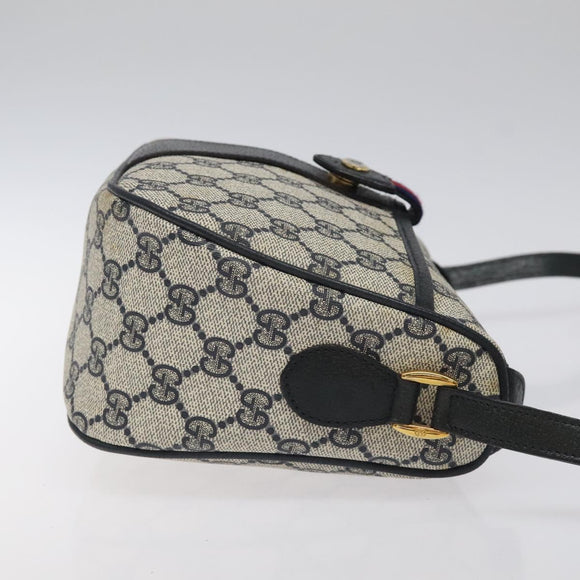 GUCCI GG Supreme Sherry Line Shoulder Bag PVC Beige Gold 02 14 032 Auth 118601