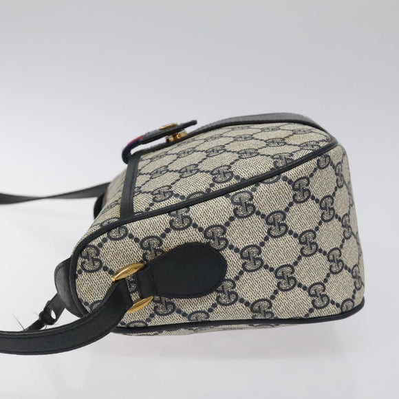 GUCCI GG Supreme Sherry Line Shoulder Bag PVC Beige Gold 02 14 032 Auth 118601