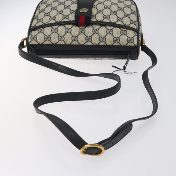 GUCCI GG Supreme Sherry Line Shoulder Bag PVC Beige Gold 02 14 032 Auth 118601