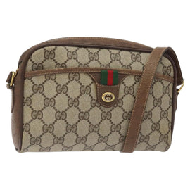 GUCCI GG Supreme Web Sherry Line Shoulder Bag PVC Beige 116 02 089 Auth 118603