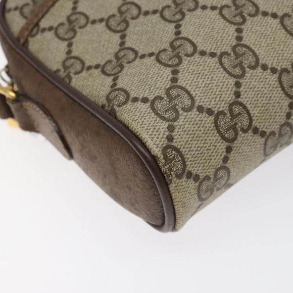 GUCCI GG Supreme Web Sherry Line Shoulder Bag PVC Beige 116 02 089 Auth 118603