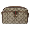 GUCCI GG Supreme Web Sherry Line Shoulder Bag PVC Beige 116 02 089 Auth 118603-13