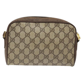 GUCCI GG Supreme Web Sherry Line Shoulder Bag PVC Beige 116 02 089 Auth 118603 - 0
