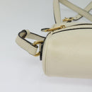 GUCCI Sherry Line Shoulder Bag Leather White Red Navy 517350 Auth 118604-10