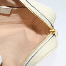 GUCCI Sherry Line Shoulder Bag Leather White Red Navy 517350 Auth 118604-17