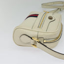 GUCCI Sherry Line Shoulder Bag Leather White Red Navy 517350 Auth 118604-5