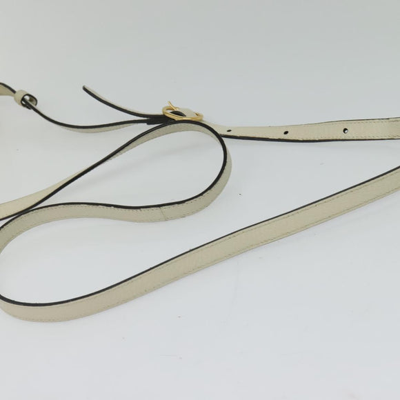 GUCCI Sherry Line Shoulder Bag Leather White Red Navy 517350 Auth 118604