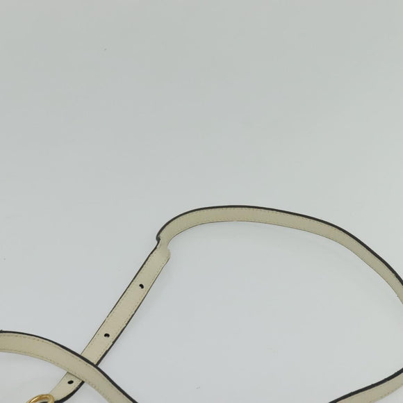 GUCCI Sherry Line Shoulder Bag Leather White Red Navy 517350 Auth 118604