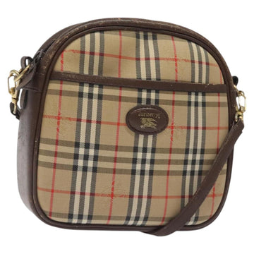 Burberrys Nova Check Shoulder Bag Canvas Beige Gold Auth 118605