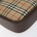 Burberrys Nova Check Shoulder Bag Canvas Beige Gold Auth 118605-11