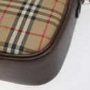 Burberrys Nova Check Shoulder Bag Canvas Beige Gold Auth 118605-12